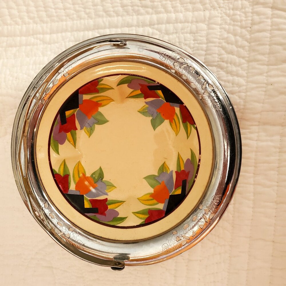 Deco Colorful Farberware Handled Bowl - Vintage